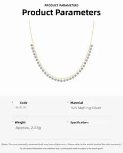 Detailed specs of S925 sterling silver necklace with sparkling 3mm zircon pendant