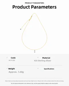 Detailed product specifications for S925 sterling silver water drop zircon necklace