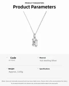 Detail of S925 sterling silver rectangular pendant with brushed finish and zircon inlay