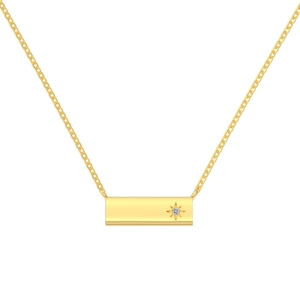 Elegante collana a barra dorata con pendente in zircone a stella e catena sottile