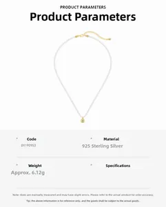 Detailed specifications of S925 sterling silver pearl necklace with white zircon pendant