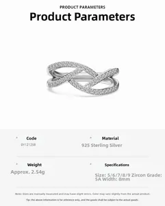 Macro detail of S925 sterling silver multi-layer cross ring with 5A grade zircon inlay