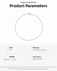 Macro view of 925 sterling silver snake chain bracelet showing weight and size specs