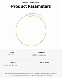 Detailed specs of adjustable 925 sterling silver chain bracelet weighing 1.56g
