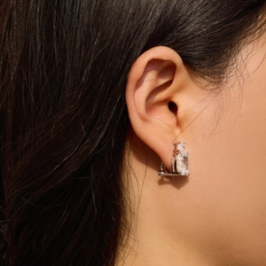 Boucles d'oreilles créoles de luxe en argent S925 avec zircons carrés taille glace