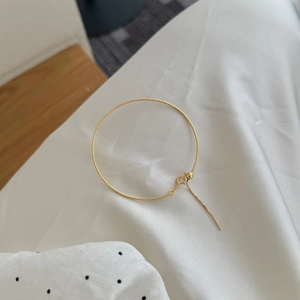 Detailed view of adjustable 18K gold plated S925 sterling silver beaded bracelet chain