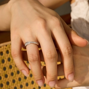 Elegant S925 sterling silver criss cross ring with sparkling pavé micro zircons for women