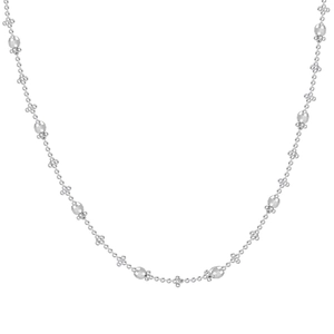 Élégante chaîne en argent sterling S925 avec perles facettées et détails en étoile