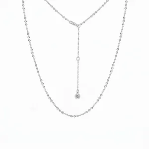 Collier Chaîne à Billes en Argent Sterling 925 pour Femme Chaîne de Clavicule en Strass Bijoux de Mode Cadeau