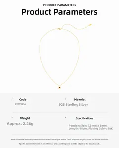 Detailed specifications of S925 sterling silver heart lock pendant with 18K gold plating