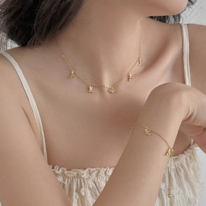 Parure de bijoux en argent S925 avec pendentifs colibri et papillon pour femmes