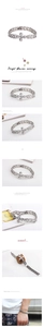 Detailed views of silver metal geometric chain bracelet with hollow cross-flower links
