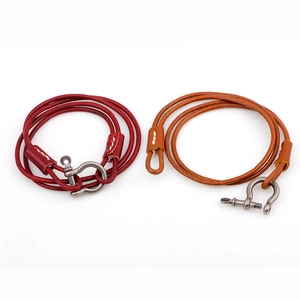 Minimalistisch Meerlaags Wikkelarmband Leer Voor Heren Dames Vintage Metalen Sluiting van de Harpsluiting Gevlochten Sieraden