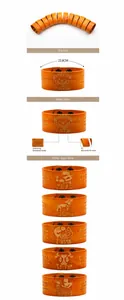 Detailansicht des Sternzeichen-Lederarmbands mit Löwe-Prägung und Metall-Druckknopfverschluss