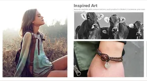 Close-up of double-layer hand-woven genuine leather bracelet with vintage spherical knot