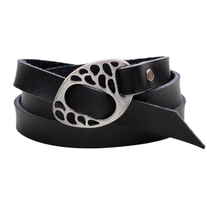 Retro Alloy Hollow Charm Multi-layer Wrap Genuine Leather Bracelet Unisex Bohemian Fashion Wristband Commuting Jewelry Gift