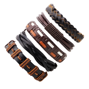 Vintage Punk Unisex Multilayer Braided Leather Bracelets Adjustable Rope Handmade Bohemian Retro Style Jewelry Wristband