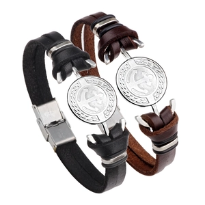 Men Genuine Leather Anchor Bracelet Stainless Steel Nautical Woven Bracelet Vintage Maritime Style Hand Jewelry For Daily Casual