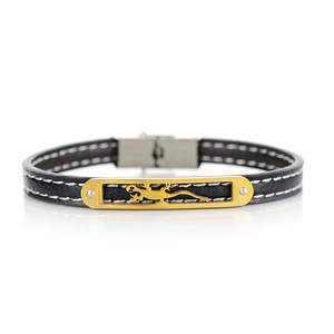Bracelet en Cuir Acier Inoxydable Gecko Mode pour Hommes Femmes Bracelet Jonc Minimaliste Cuir Véritable avec Motif Lézard Bijoux