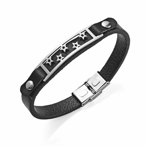 Bracciale in Pelle a Stella in Acciaio Inossidabile Vintage per Uomo Donna Bracciale Multistrato Intrecciato Punk Gioielli Moda Regalo
