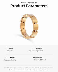 Detail specifications of 925 sterling silver geometric faceted ring with small diamonds