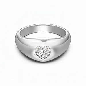 925 Sterling Silver Heart Zirconia Ring For Women Minimalist Fashion Gold Silver Plated Elegant Jewelry Finger Ring Gift