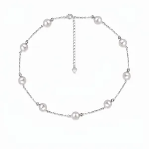 Elegant 925 Sterling Silver Shell Artificial Pearl Necklace Minimalist Clavicle Chain Jewelry For Women Daily Wedding Party Gift