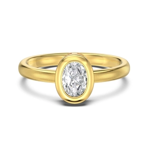 Elegant 18K gold S925 silver ring featuring oval cut cubic zirconia in a matte finish