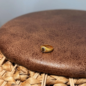 Retro S925 sterling silver ring featuring tiger eye stone with matte brushed finish