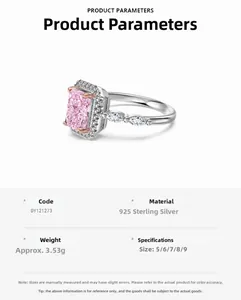 Dettaglio anello in argento S925 con pietra rosa taglio smeraldo e zirconi marquise