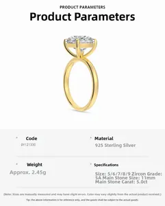 Macro detail of a 925 sterling silver ring featuring a 5.0 carat 5A cubic zirconia main stone