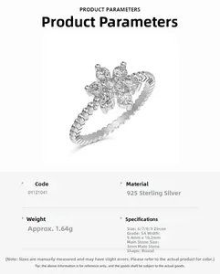 Macro detail of S925 sterling silver ring with snowflake zircon and bubble band texture