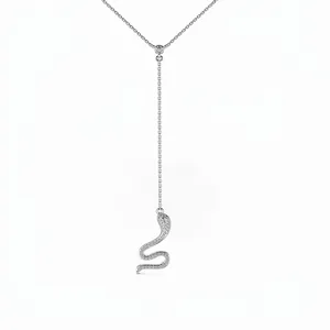 S925 Sterlingsilber Schlange Halskette Für Damen Zirkonia Eingelegt Tier Anhänger Lariat Y Kette Dainty Mode Schmuck
