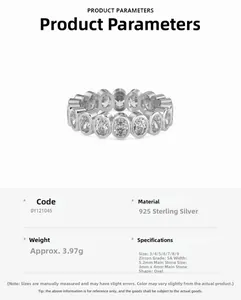 Detailed view of S925 silver ring featuring 5A oval cubic zirconia and measurements