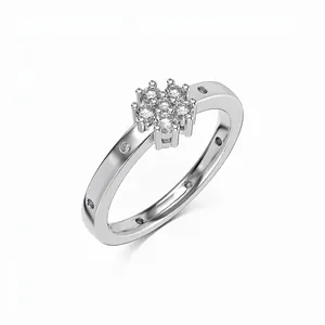 Bague Élégante en Argent Sterling 925 Fleur de Pêcher Pour Femmes Incrustée de Zirconia Bijoux de Mode Pour Mariage et Banquet