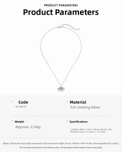Spécifications du collier œil maléfique en argent S925 avec zircon bleu 5A