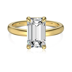 Elegant S925 sterling silver ring featuring an emerald-cut zircon in 4-prong setting