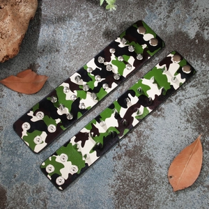 Bracelet Choker Punk à Rivets Pointus Camouflage pour Hommes Femmes Alliage Cuir PU Bracelet Manchette Rock Bijoux Industriels