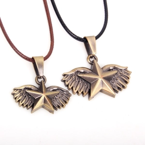Pendentifs ailes d'étoile vintage avec cordons de cire tressés pour cadeau de Saint-Valentin