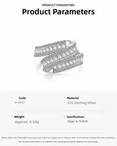 Macro detail of S925 sterling silver multilayer ring with sparkling cubic zirconia pavé