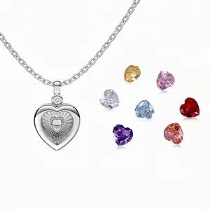 925 Sterling Silver Heart Locket Necklace For Women DIY Design Zirconia Pendant Clavicle Chain Jewelry Elegant Gift