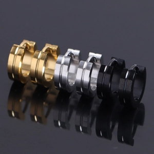 Minimalist Stainless Steel Hoop Earrings With Center Groove For Men Women Punk Unisex Huggie Earrings Jewelry Gift