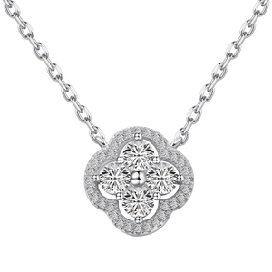 Élégant collier en argent sterling S925 avec pendentif trèfle à quatre feuilles