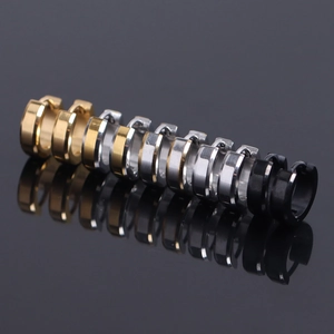 Minimalist Stainless Steel Hoop Earrings For Men Women Geometric Round High Polish Hinged Ear Buckle Jewelry Simple Fashion Accessories