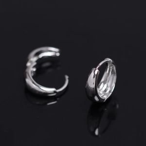 Minimalist Copper Geometric Hoop Earrings For Men Silver Electroplated High Polish Daily Fashion Jewelry Accessories