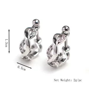 Silver infinity twist earrings with pavé cubic zirconia measuring 1.3cm in height