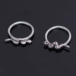 Stainless Steel Snake Hoop Earrings For Men Women Punk Gothic Viper Animal Piercing Jewelry Vintage Silver Tone Earring