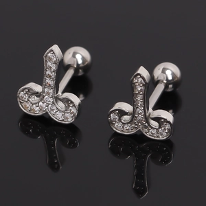 Personality Stainless Steel Zodiac Stud Earring With Rhinestone Inlay Unisex Piercing Jewelry Silver Gift For Daily Party