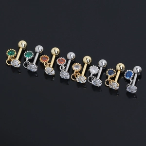 Boucles d'Oreilles Clous en Acier Inoxydable Strass Boule Fermoir à Vis pour Hommes Femmes Hypoallergénique Piercing