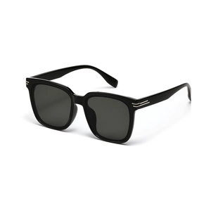 Lunettes de Soleil Carrées à Grande Monture Rétro pour Femmes Monture PC Verres AC UV400 Style Coréen Tendance Streetwear